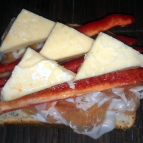 April 3 3 yr Tillamook Proscuitto and sweet red pepper